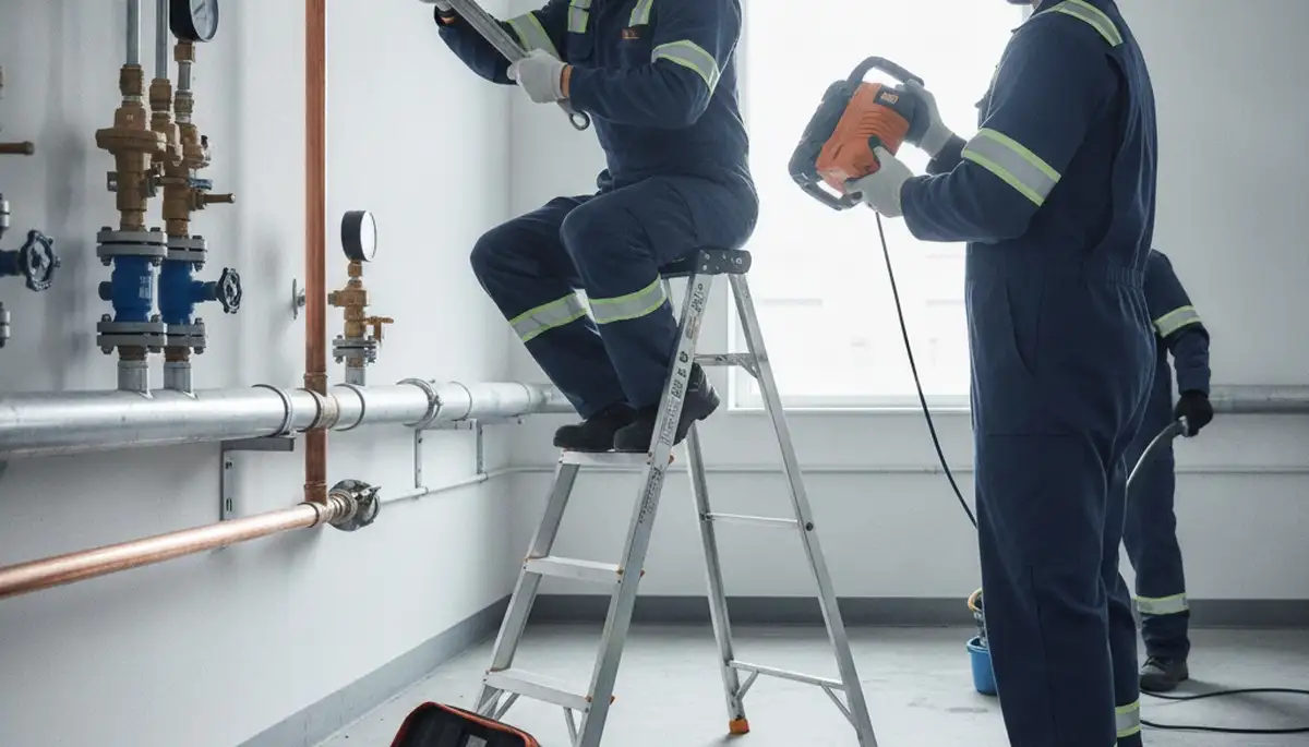 Emergency plumber servicing a Knoxville, TN home for burst pipe and leak repair