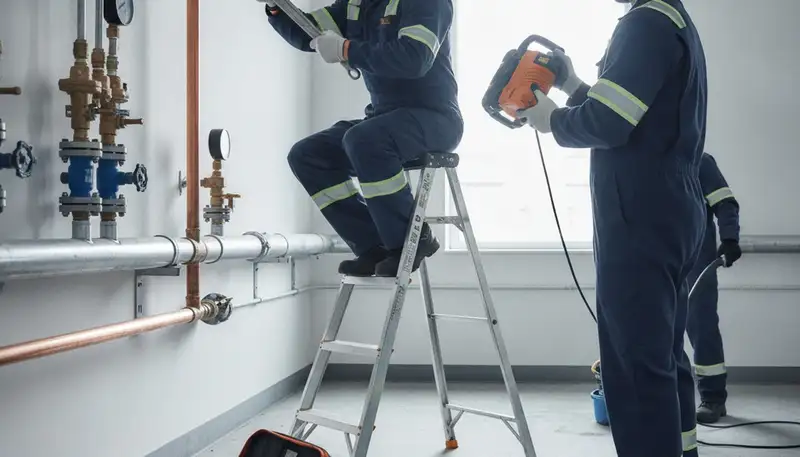 Emergency plumber servicing a Knoxville, TN home for burst pipe and leak repair