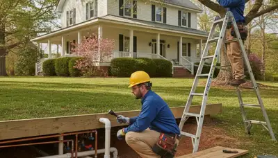 Knoxville, TN emergency plumber repairing a leaking pipe for a home plumbing service