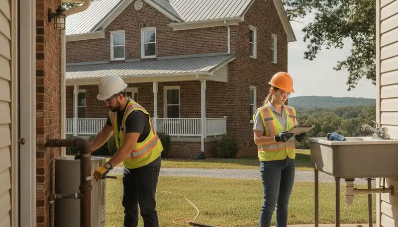 Knoxville, TN emergency plumber repairing a plumbing leak for a local home or business