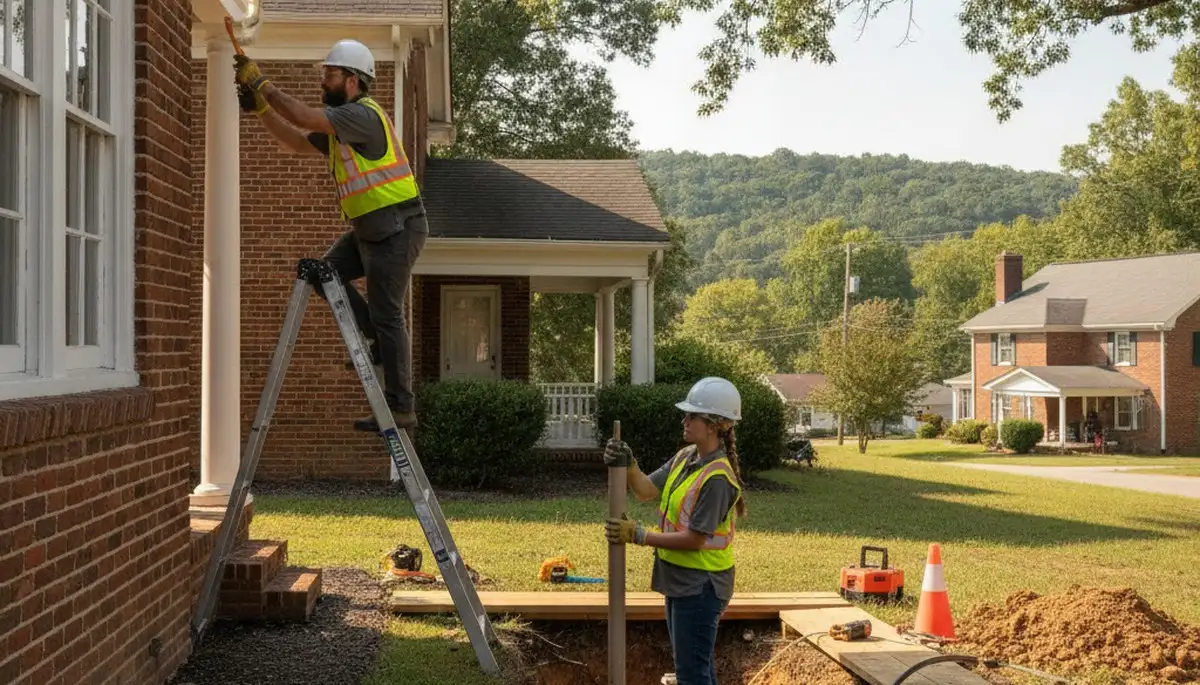 Knoxville, TN emergency plumber repairing a residential pipe leak for fast plumbing service