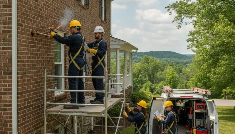 Knoxville, TN plumber responding to an emergency plumbing repair service call