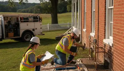 Knoxville, TN emergency plumber repairing a plumbing issue for a home service call