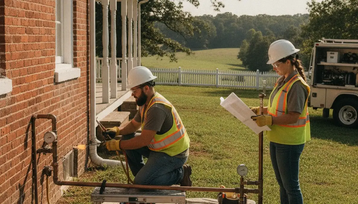 Knoxville, TN emergency plumber repairing a residential pipe for fast plumbing service
