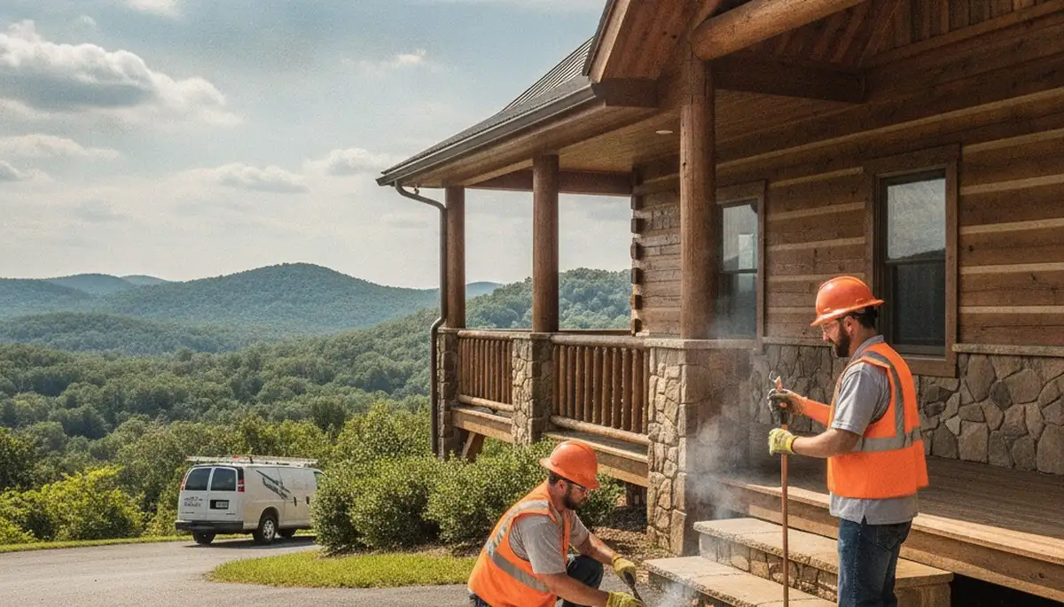 Emergency plumber servicing a Knoxville, TN home for pipe repair and leak fix