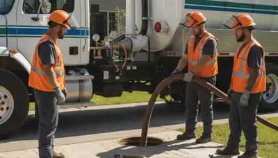 Septic pumping service truck for Knoxville, TN homes and emergency plumbing repairs