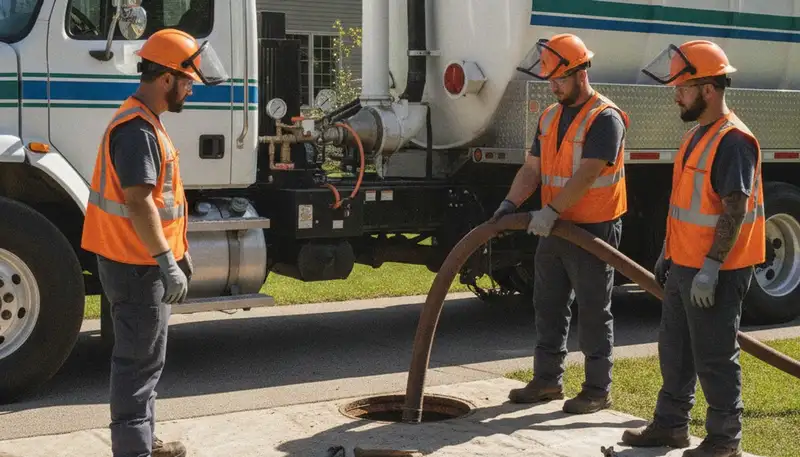 Septic pumping service truck for Knoxville, TN homes and emergency plumbing repairs