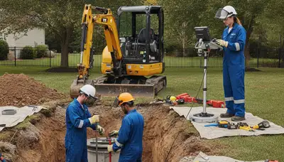 Septic repair technician servicing Knoxville, TN home plumbing system