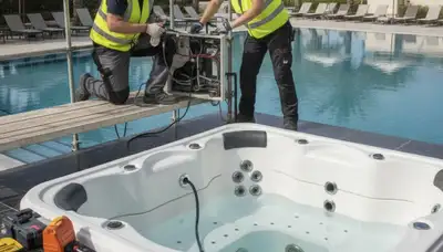 Knoxville, TN plumber repairing a spa water line for reliable home service