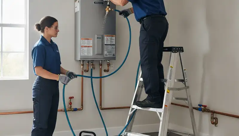 Tankless water heater installation service in Knoxville, TN by a professional plumber