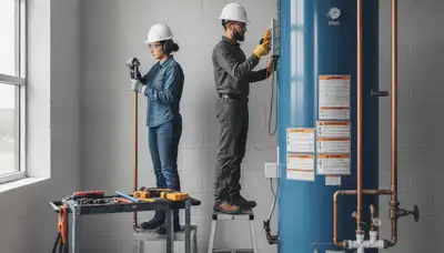 Knoxville, TN plumber repairing a water heater for fast emergency plumbing service